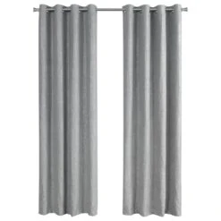 Monarch Specialties 52" X 84" Curtain Panel In Silver (Set Of 2)