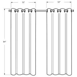 Monarch Specialties 52" X 84" Curtain Panel In Silver (Set Of 2) -Home Decoration Series 56854326 6