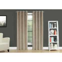 Monarch Specialties 52" X 95" Curtain Panel In Beige (Set Of 2) -Home Decoration Series 56854441 5
