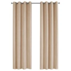 Monarch Specialties 54" X 84" Curtain Panel In Beige (Set Of 2)