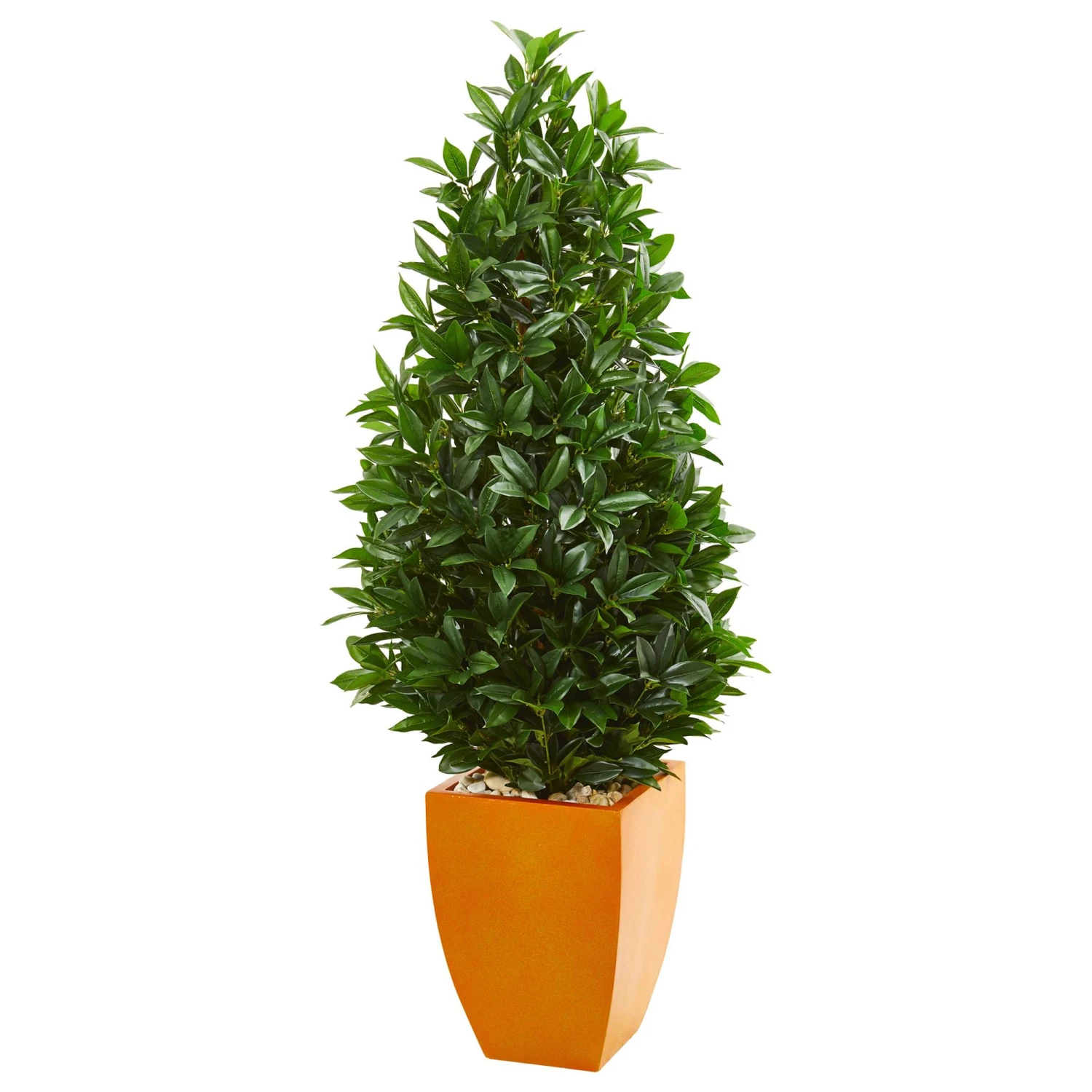 Nearly Natural, Inc. Nearly Natural Inc 57" Bay Leaf Artificial Topiary Tree In Orange Planter (Indoor/Outdoor) 3 Nearly Natural, Inc. Nearly Natural Inc 57" Bay Leaf Artificial Topiary Tree In Orange Planter (Indoor/Outdoor)