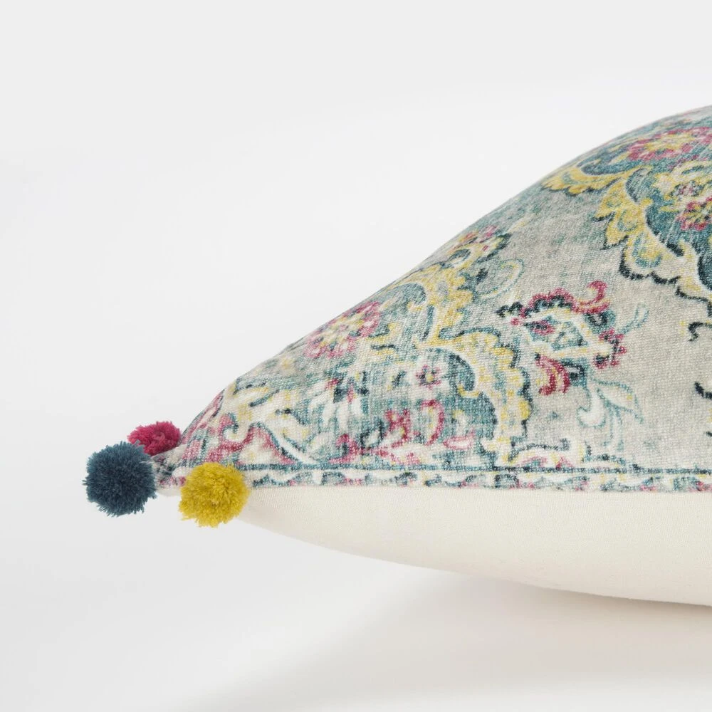 Rizzy Home Medallion 20" Down Filled Pillow In Ivory/Multi 5 Rizzy Home Medallion 20" Down Filled Pillow In Ivory/Multi - Image 3