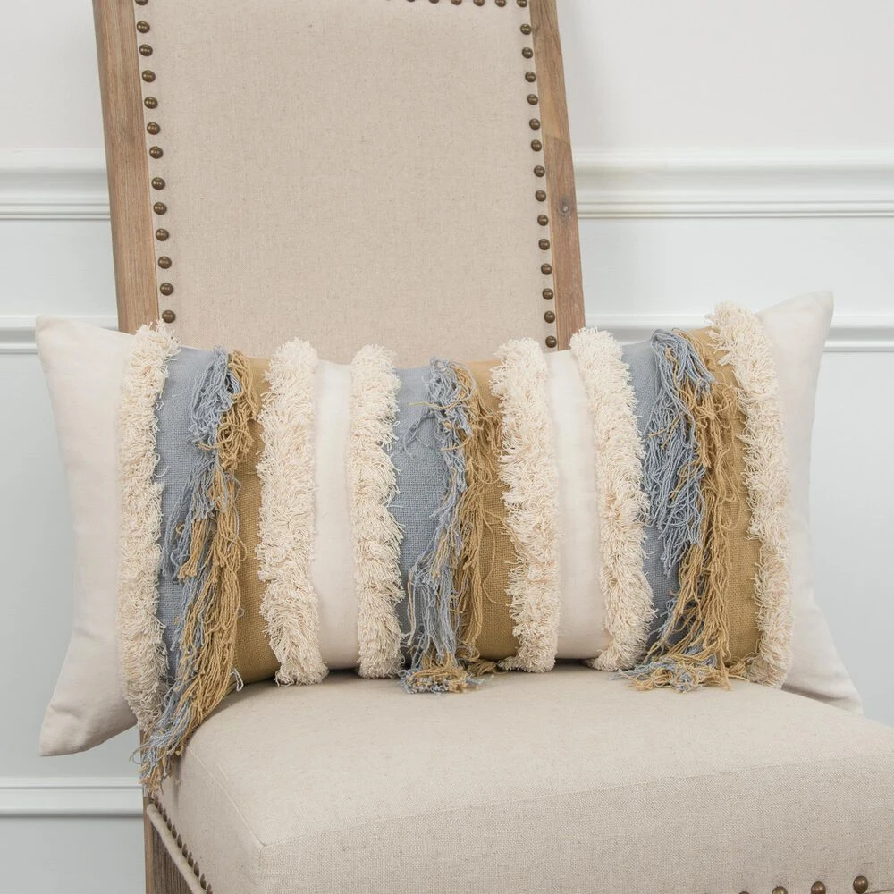 Rizzy Home Stripe 14" X 26" Pillow In Natural 4 Rizzy Home Stripe 14" X 26" Pillow In Natural - Image 2