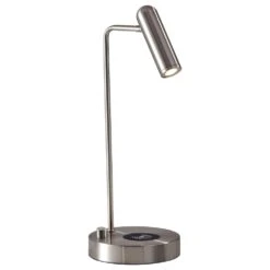 Adesso Kaye LED Desk Lamp With Wireless Charging In Brushed Steel