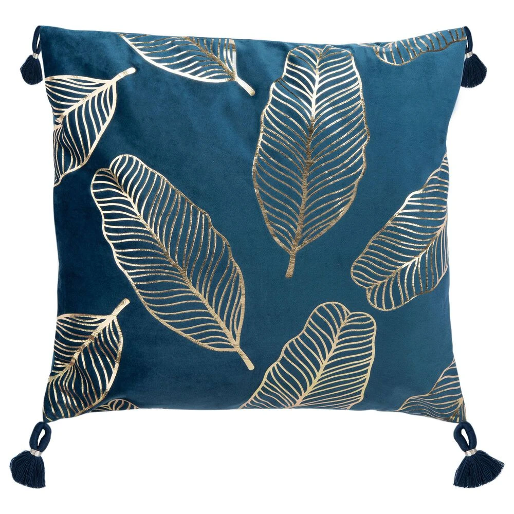 Safavieh Darlia 18" Pillow In Dark Blue 4 Safavieh Darlia 18" Pillow In Dark Blue - Image 2
