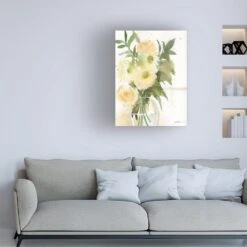 Timberlake Sheila Golden "Watercolor Bouquet In Yellow 2" 24" X 18" Canvas Art -Home Decoration Series 57632150 4
