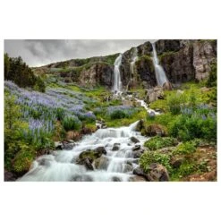Timberlake Pierre Leclerc "Seydidfjordur Waterfall" 30" X 47" Canvas Art -Home Decoration Series 57634313 3