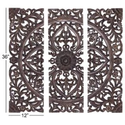 Maple And Jade 36" X 12" Traditional Wall Decor In Brown -Home Decoration Series 57680969 6