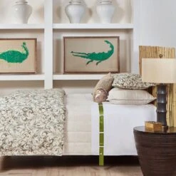 Ann Gish Art Of Home 3-Piece King Acanthus Duvet Set In Sage -Home Decoration Series 57825713 4