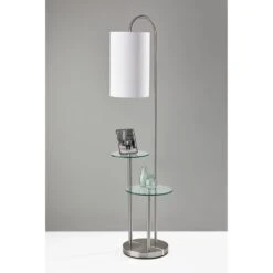 Adesso Leonard Floor Lamp In Brushed Steel -Home Decoration Series 57839235 3