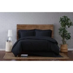 Pem America Brooklyn Loom Classic 2-Piece Twin Duvet Set In Black -Home Decoration Series 57876138 6