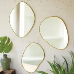 Kalalou Mirror In Brass (Set Of 3)