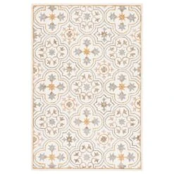 Safavieh Micro-Loop MLP381A 4' X 6' Ivory And Gray Area Rug