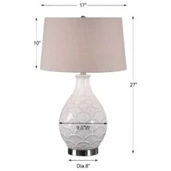 Uttermost Camellia Table Lamp In White -Home Decoration Series 58289745 3