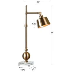 Uttermost Laton Adjustable Task Lamp In Brushed Brass -Home Decoration Series 58293754 3