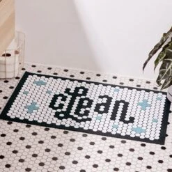 Pattern Brands Tile Mat 1.5" X 2.5" White Door Mat -Home Decoration Series 5847860 3