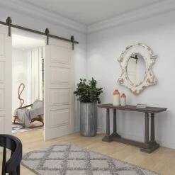 Maple And Jade 35" X 43" Oval Wall Mirror In Distressed White -Home Decoration Series 58625054 17