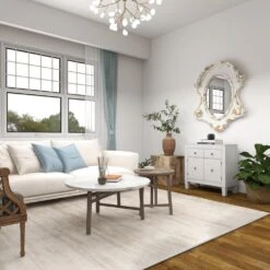 Maple And Jade 35" X 43" Oval Wall Mirror In Distressed White -Home Decoration Series 58625054 18