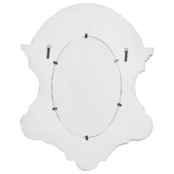 Maple And Jade 35" X 43" Oval Wall Mirror In Distressed White -Home Decoration Series 58625054 9