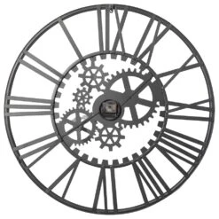 Maple And Jade Industrial 32" Wall Clock In Black -Home Decoration Series 58625815 4