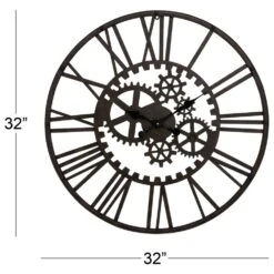 Maple And Jade Industrial 32" Wall Clock In Black -Home Decoration Series 58625815 6