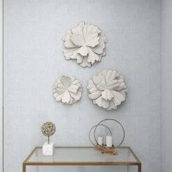 Maple And Jade 19" X 19" Wall Decor In White And Gold (Set Of 3) -Home Decoration Series 58626557 14