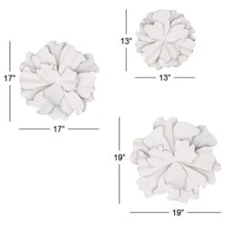 Maple And Jade 19" X 19" Wall Decor In White And Gold (Set Of 3) -Home Decoration Series 58626557 15