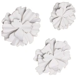 Maple And Jade 19" X 19" Wall Decor In White And Gold (Set Of 3) -Home Decoration Series 58626557 6