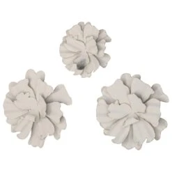 Maple And Jade 19" X 19" Wall Decor In White And Gold (Set Of 3) -Home Decoration Series 58626557 8