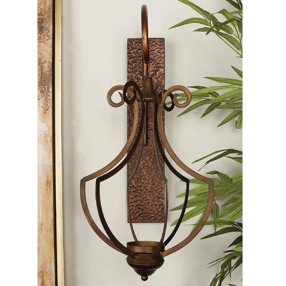 Maple And Jade 25" X 13" Candle Holder Wall Sconce In Bronze 4 Maple And Jade 25" X 13" Candle Holder Wall Sconce In Bronze - Image 2