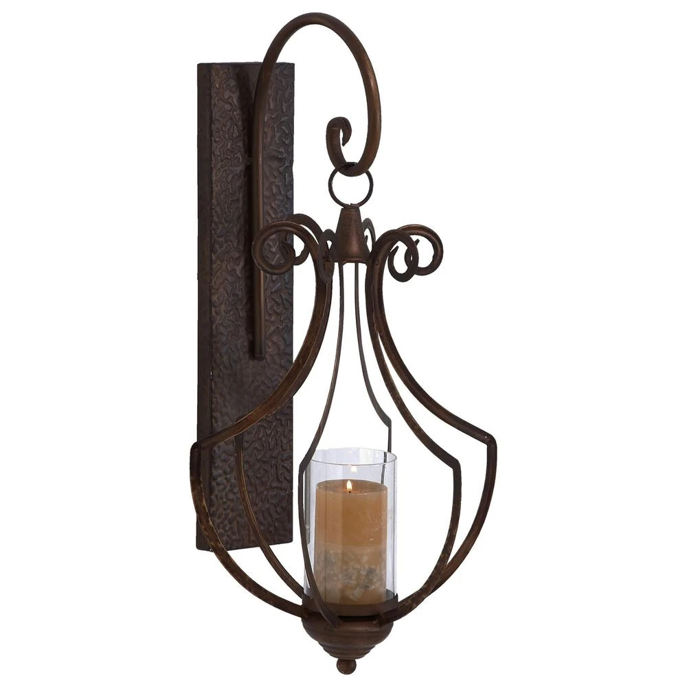 Maple And Jade 25" X 13" Candle Holder Wall Sconce In Bronze 7 Maple And Jade 25" X 13" Candle Holder Wall Sconce In Bronze - Image 5