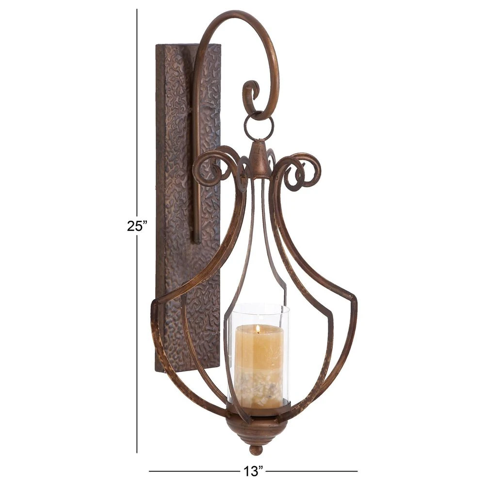 Maple And Jade 25" X 13" Candle Holder Wall Sconce In Bronze 9 Maple And Jade 25" X 13" Candle Holder Wall Sconce In Bronze - Image 7