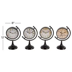 Maple And Jade Table Clock With Semi Circle Holder In Black (Set Of 4) -Home Decoration Series 58628751 18