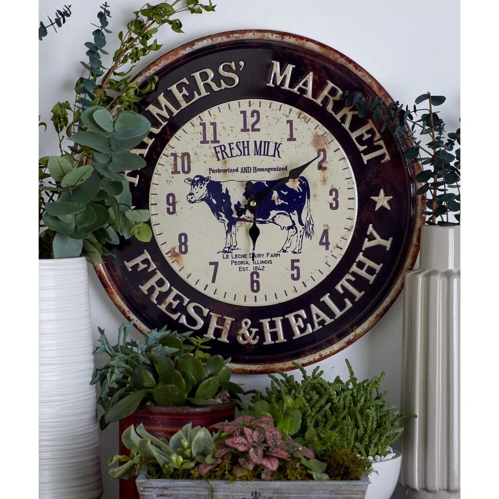 Maple And Jade 16" Wall Clock In Dark Brown And Creme (Set Of 2) 12 Maple And Jade 16" Wall Clock In Dark Brown And Creme (Set Of 2) - Image 10