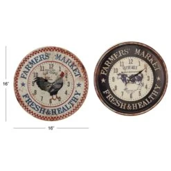 Maple And Jade 16" Wall Clock In Dark Brown And Creme (Set Of 2) 23 Maple And Jade 16" Wall Clock In Dark Brown And Creme (Set Of 2) -Home Decoration Series 58629429 11