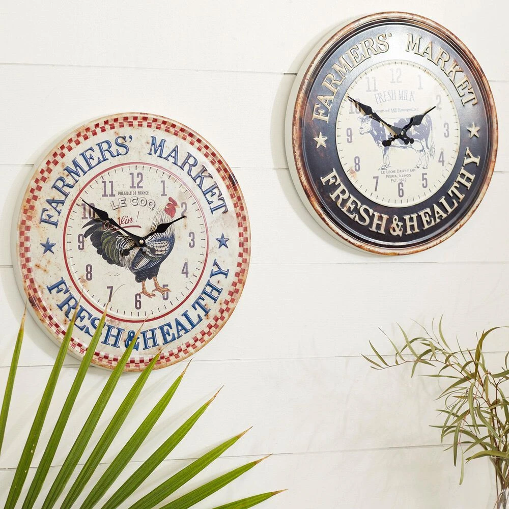 Maple And Jade 16" Wall Clock In Dark Brown And Creme (Set Of 2) 4 Maple And Jade 16" Wall Clock In Dark Brown And Creme (Set Of 2) - Image 2