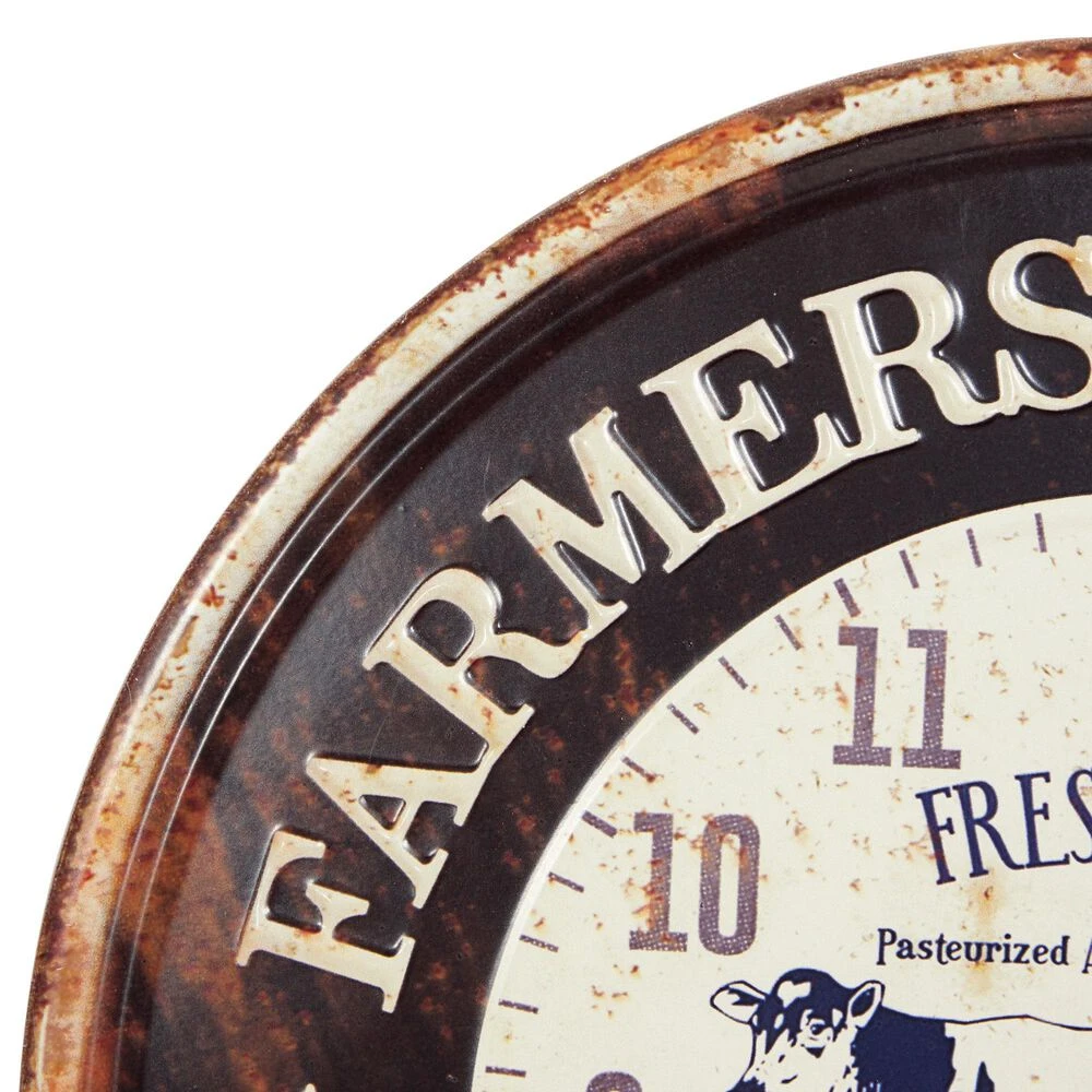 Maple And Jade 16" Wall Clock In Dark Brown And Creme (Set Of 2) 6 Maple And Jade 16" Wall Clock In Dark Brown And Creme (Set Of 2) - Image 4