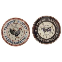 Maple And Jade 16" Wall Clock In Dark Brown And Creme (Set Of 2) 20 Maple And Jade 16" Wall Clock In Dark Brown And Creme (Set Of 2) -Home Decoration Series 58629429 8