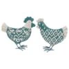 Maple And Jade Chicken Sculptures In Turquoise (Set Of 2) -Home Decoration Series 58629718 1