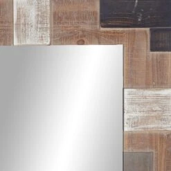 Maple And Jade 28" X 45" Wall Mirror In Distressed Brown And White -Home Decoration Series 58629767 3
