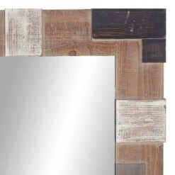 Maple And Jade 28" X 45" Wall Mirror In Distressed Brown And White -Home Decoration Series 58629767 9