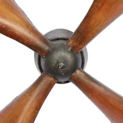 Maple And Jade 32" X 32" Propeller Wall Decor In Dark Brown And Gray (Set Of 2) -Home Decoration Series 58629817 4
