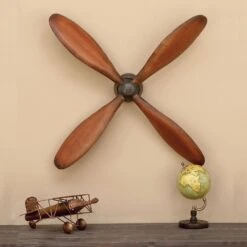 Maple And Jade 32" X 32" Propeller Wall Decor In Dark Brown And Gray (Set Of 2) -Home Decoration Series 58629817 8