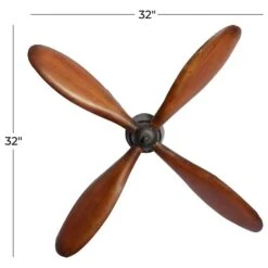 Maple And Jade 32" X 32" Propeller Wall Decor In Dark Brown And Gray (Set Of 2) -Home Decoration Series 58629817 9