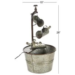 Maple And Jade 28" Farmhouse Fountain In Gray 23 Maple And Jade 28" Farmhouse Fountain In Gray -Home Decoration Series 58630294 11