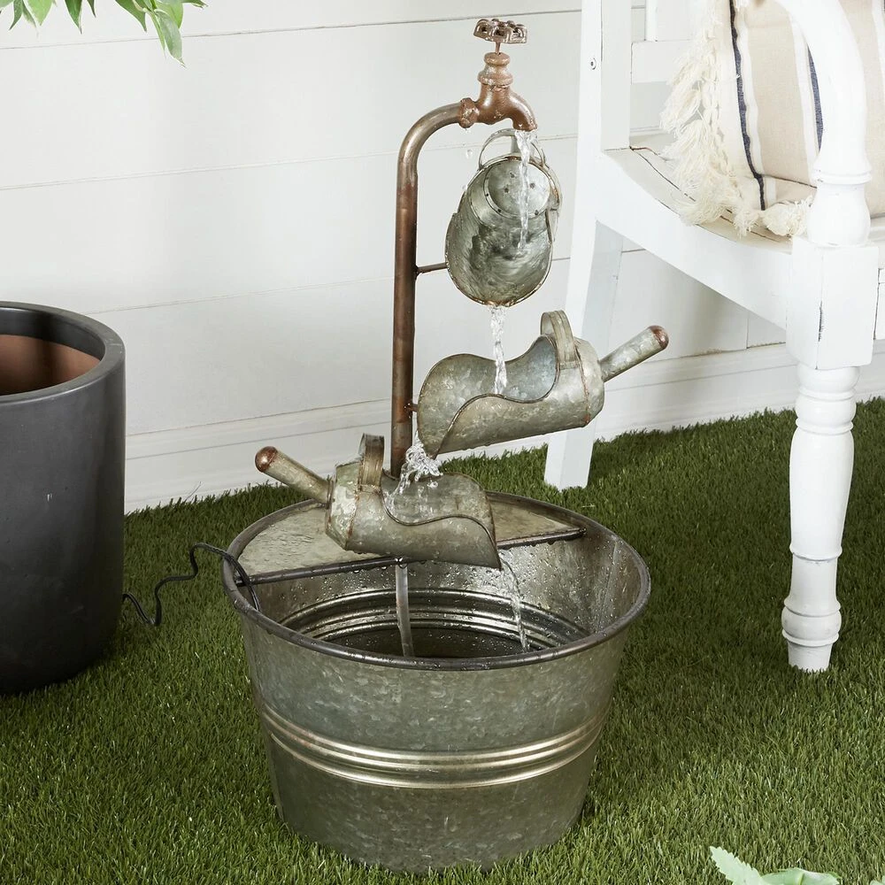 Maple And Jade 28" Farmhouse Fountain In Gray 4 Maple And Jade 28" Farmhouse Fountain In Gray - Image 2