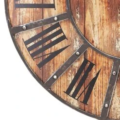 Maple And Jade 24" Farmhouse Wall Clock In Brown -Home Decoration Series 58630468 3