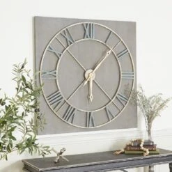 Maple And Jade 36" X 36" Wall Clock In Grey -Home Decoration Series 58631136 6