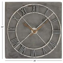 Maple And Jade 36" X 36" Wall Clock In Grey -Home Decoration Series 58631136 7