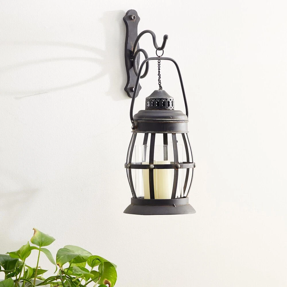 Maple And Jade 7" X 19" Candle Holder Wall Sconce In Distressed Dark Brown 4 Maple And Jade 7" X 19" Candle Holder Wall Sconce In Distressed Dark Brown - Image 2